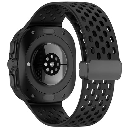 For Samsung Galaxy Watch Ultra 47mm Silicone Watch Band Replacement Strap with Magnetic Folding Buckle