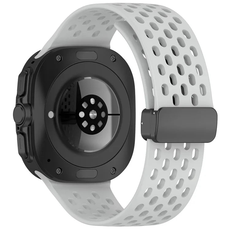 For Samsung Galaxy Watch Ultra 47mm Silicone Watch Band Replacement Strap with Magnetic Folding Buckle