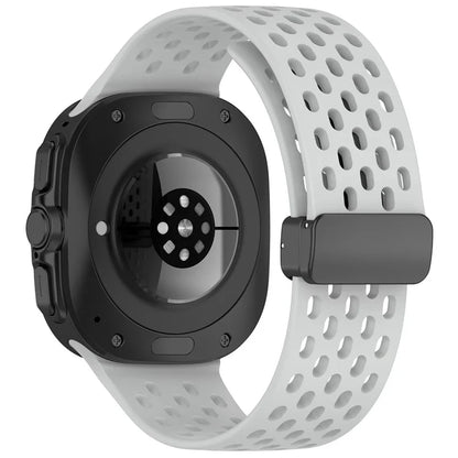 For Samsung Galaxy Watch Ultra 47mm Silicone Watch Band Replacement Strap with Magnetic Folding Buckle