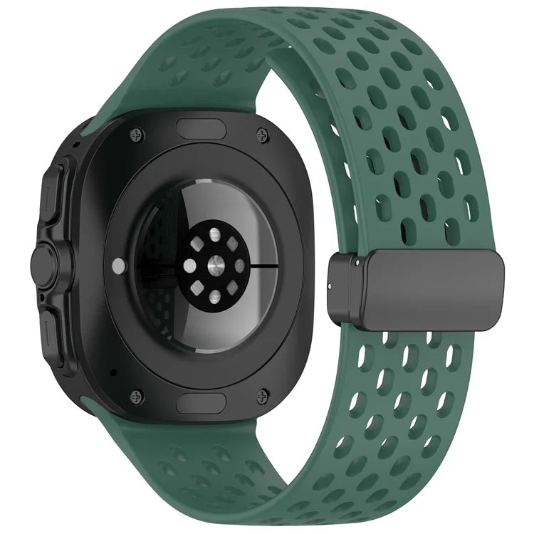 For Samsung Galaxy Watch Ultra 47mm Silicone Watch Band Replacement Strap with Magnetic Folding Buckle