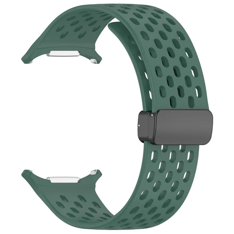 For Samsung Galaxy Watch Ultra 47mm Silicone Watch Band Replacement Strap with Magnetic Folding Buckle