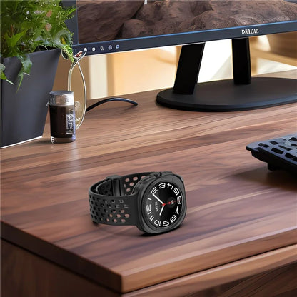 For Samsung Galaxy Watch Ultra 47mm Silicone Watch Band Replacement Strap with Magnetic Folding Buckle