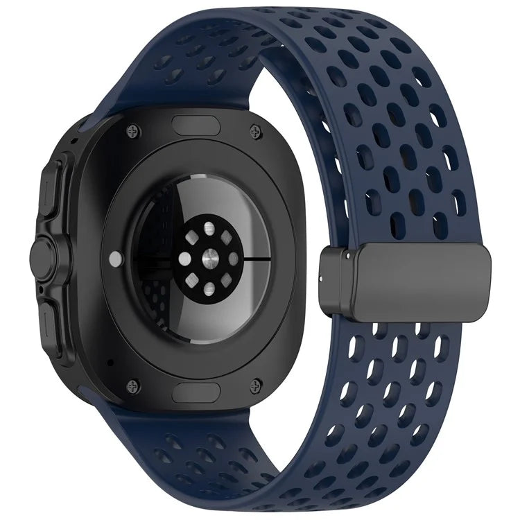 For Samsung Galaxy Watch Ultra 47mm Silicone Watch Band Replacement Strap with Magnetic Folding Buckle