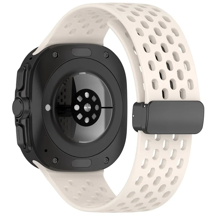 For Samsung Galaxy Watch Ultra 47mm Silicone Watch Band Replacement Strap with Magnetic Folding Buckle