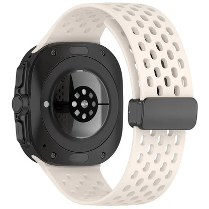 For Samsung Galaxy Watch Ultra 47mm Silicone Watch Band Replacement Strap with Magnetic Folding Buckle