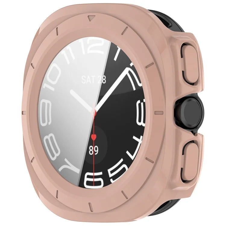 For Samsung Galaxy Watch Ultra 47mm PC Protective Case Watch Frame Integrated with Tempered Glass Screen Film