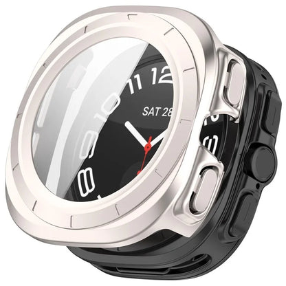 For Samsung Galaxy Watch Ultra 47mm PC Protective Case Watch Frame Integrated with Tempered Glass Screen Film