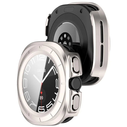 For Samsung Galaxy Watch Ultra 47mm PC Protective Case Watch Frame Integrated with Tempered Glass Screen Film