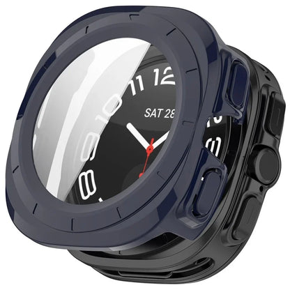 For Samsung Galaxy Watch Ultra 47mm PC Protective Case Watch Frame Integrated with Tempered Glass Screen Film
