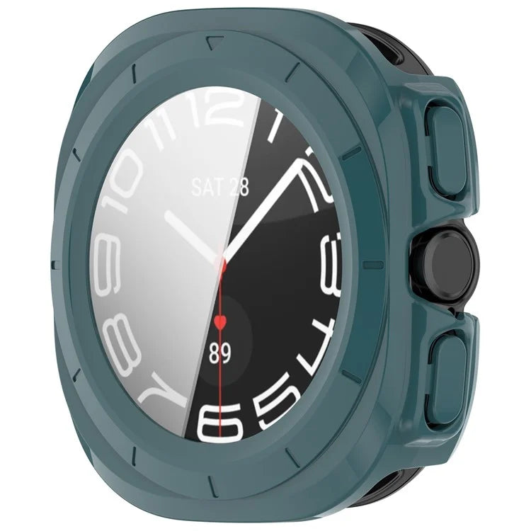 For Samsung Galaxy Watch Ultra 47mm PC Protective Case Watch Frame Integrated with Tempered Glass Screen Film