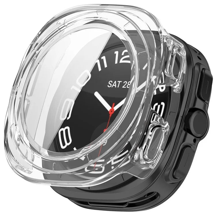 For Samsung Galaxy Watch Ultra 47mm PC Protective Case Watch Frame Integrated with Tempered Glass Screen Film