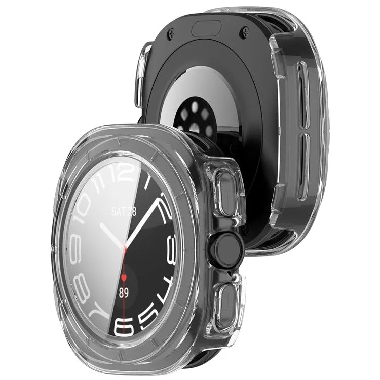 For Samsung Galaxy Watch Ultra 47mm PC Protective Case Watch Frame Integrated with Tempered Glass Screen Film