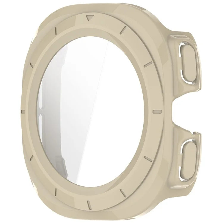 For Samsung Galaxy Watch Ultra 47mm PC Protective Case Watch Frame Integrated with Tempered Glass Screen Film