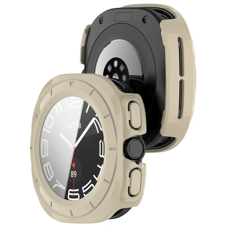 For Samsung Galaxy Watch Ultra 47mm PC Protective Case Watch Frame Integrated with Tempered Glass Screen Film