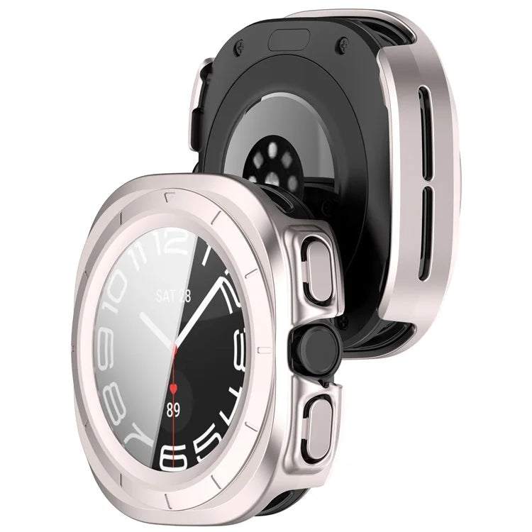 For Samsung Galaxy Watch Ultra 47mm PC Protective Case Watch Frame Integrated with Tempered Glass Screen Film