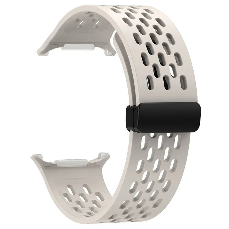 For Samsung Galaxy Watch Ultra 47mm Silicone Watch Band Magnetic Folding Buckle Wrist Strap