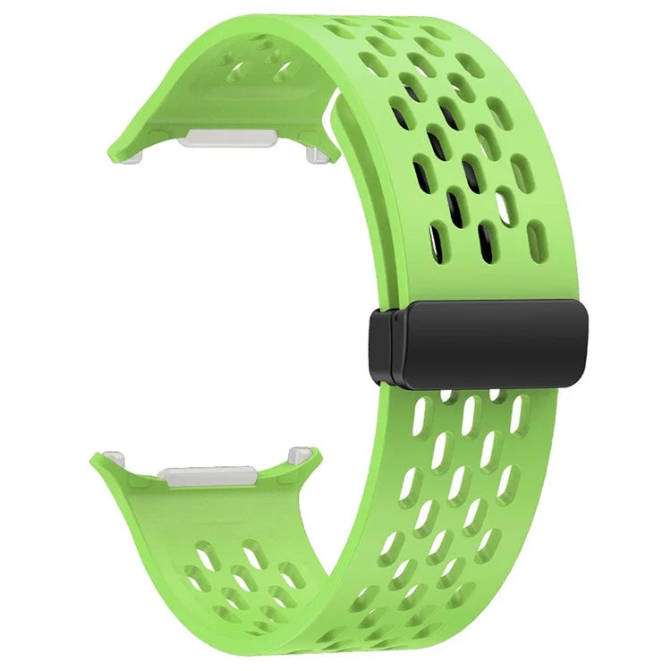 For Samsung Galaxy Watch Ultra 47mm Silicone Watch Band Magnetic Folding Buckle Wrist Strap