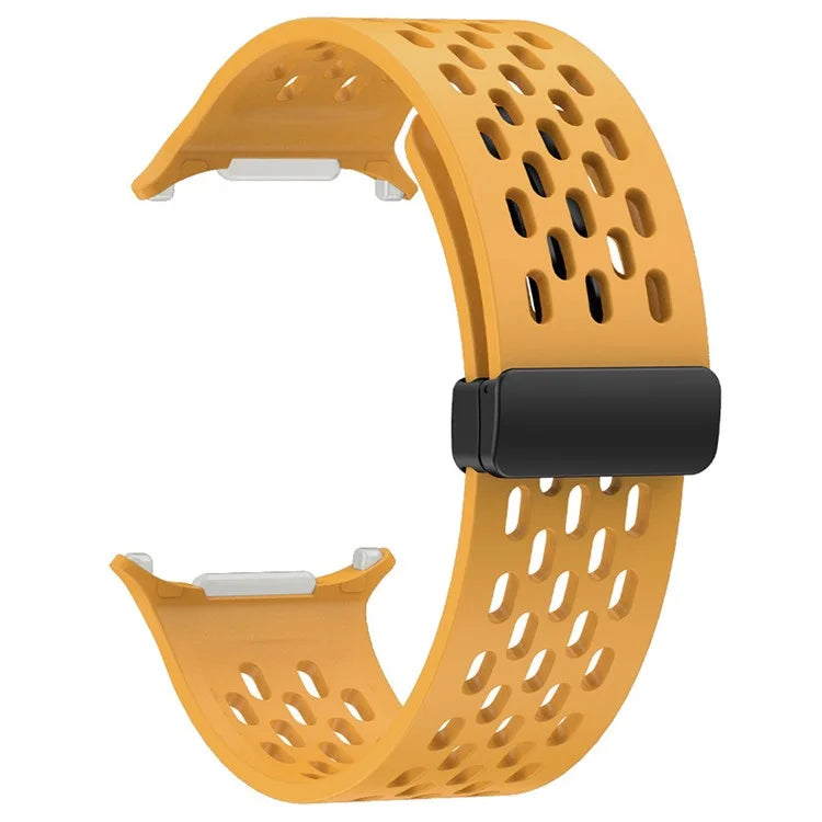 For Samsung Galaxy Watch Ultra 47mm Silicone Watch Band Magnetic Folding Buckle Wrist Strap