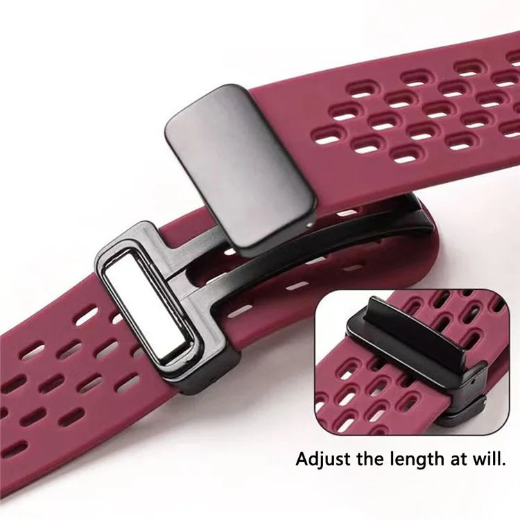For Samsung Galaxy Watch Ultra 47mm Silicone Watch Band Magnetic Folding Buckle Wrist Strap