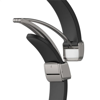 For Samsung Galaxy Watch7 40mm Magnetic Folding Silver Buckle Watch Band Silicone Strap