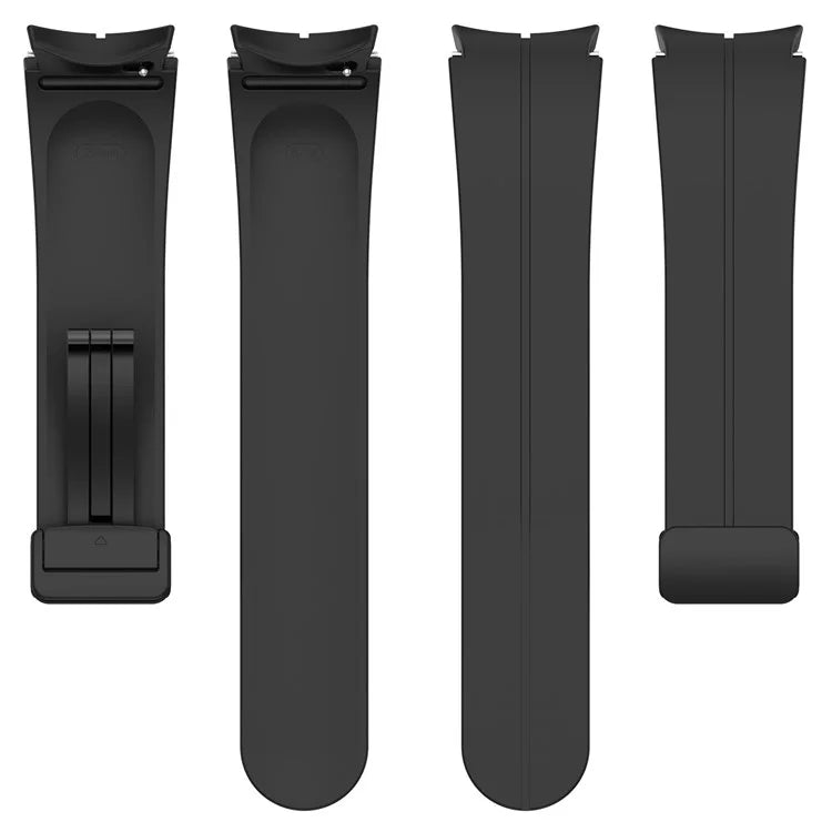 For Samsung Galaxy Watch7 40mm Replacement Band Magnetic Folding Black Buckle Silicone Strap
