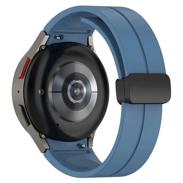 For Samsung Galaxy Watch7 40mm Replacement Band Magnetic Folding Black Buckle Silicone Strap