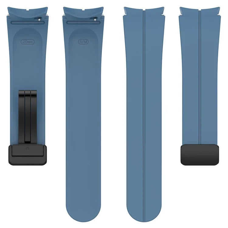 For Samsung Galaxy Watch7 40mm Replacement Band Magnetic Folding Black Buckle Silicone Strap