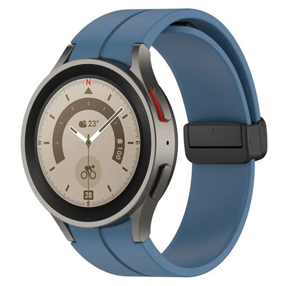 For Samsung Galaxy Watch7 40mm Replacement Band Magnetic Folding Black Buckle Silicone Strap
