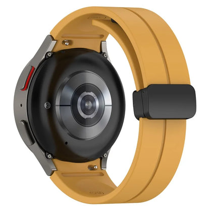 For Samsung Galaxy Watch7 40mm Replacement Band Magnetic Folding Black Buckle Silicone Strap