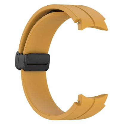 For Samsung Galaxy Watch7 40mm Replacement Band Magnetic Folding Black Buckle Silicone Strap
