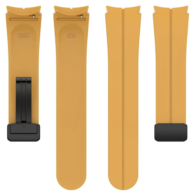 For Samsung Galaxy Watch7 40mm Replacement Band Magnetic Folding Black Buckle Silicone Strap