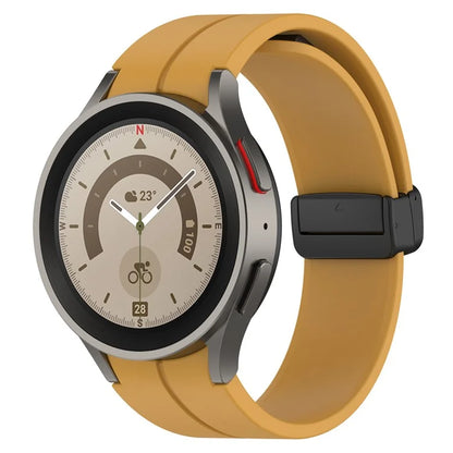 For Samsung Galaxy Watch7 40mm Replacement Band Magnetic Folding Black Buckle Silicone Strap