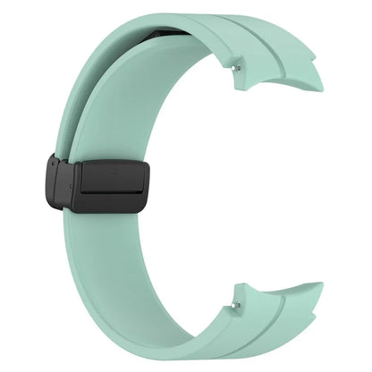 For Samsung Galaxy Watch7 40mm Replacement Band Magnetic Folding Black Buckle Silicone Strap