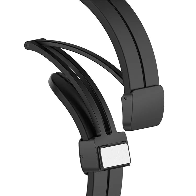 For Samsung Galaxy Watch7 40mm Replacement Band Magnetic Folding Black Buckle Silicone Strap