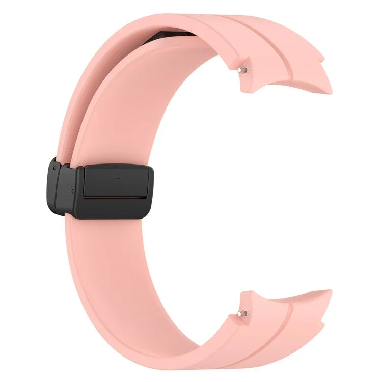 For Samsung Galaxy Watch7 40mm Replacement Band Magnetic Folding Black Buckle Silicone Strap