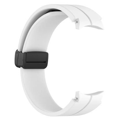 For Samsung Galaxy Watch7 40mm Replacement Band Magnetic Folding Black Buckle Silicone Strap