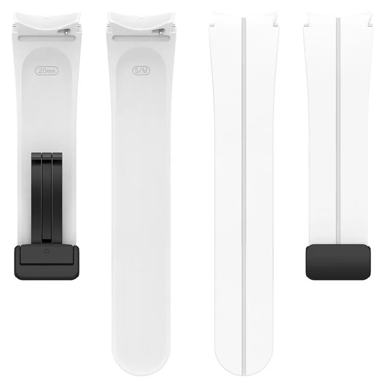 For Samsung Galaxy Watch7 40mm Replacement Band Magnetic Folding Black Buckle Silicone Strap