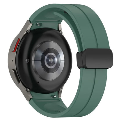For Samsung Galaxy Watch7 40mm Replacement Band Magnetic Folding Black Buckle Silicone Strap