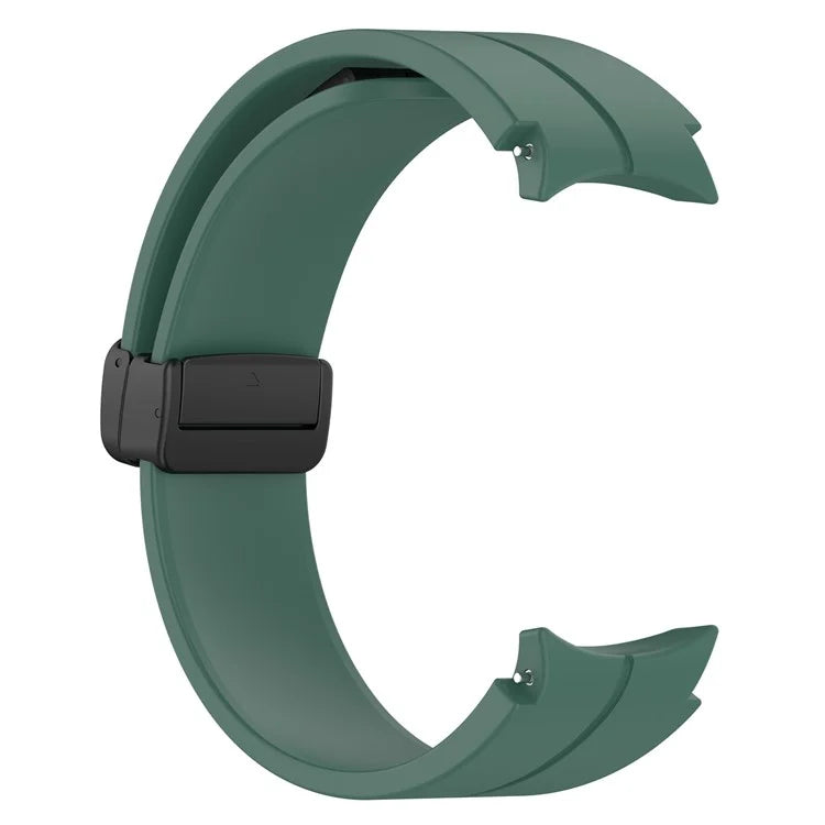 For Samsung Galaxy Watch7 40mm Replacement Band Magnetic Folding Black Buckle Silicone Strap