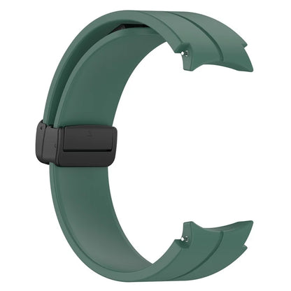 For Samsung Galaxy Watch7 40mm Replacement Band Magnetic Folding Black Buckle Silicone Strap