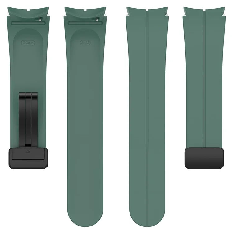 For Samsung Galaxy Watch7 40mm Replacement Band Magnetic Folding Black Buckle Silicone Strap