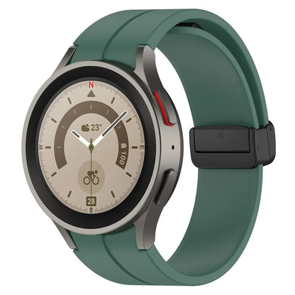 For Samsung Galaxy Watch7 40mm Replacement Band Magnetic Folding Black Buckle Silicone Strap
