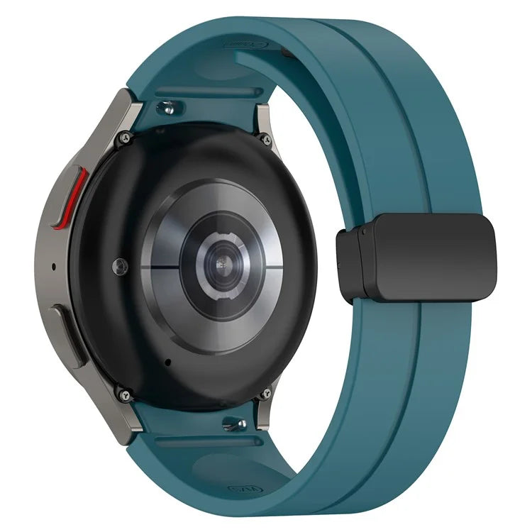 For Samsung Galaxy Watch7 40mm Replacement Band Magnetic Folding Black Buckle Silicone Strap