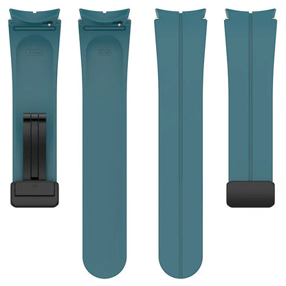 For Samsung Galaxy Watch7 40mm Replacement Band Magnetic Folding Black Buckle Silicone Strap