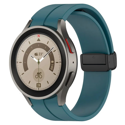 For Samsung Galaxy Watch7 40mm Replacement Band Magnetic Folding Black Buckle Silicone Strap