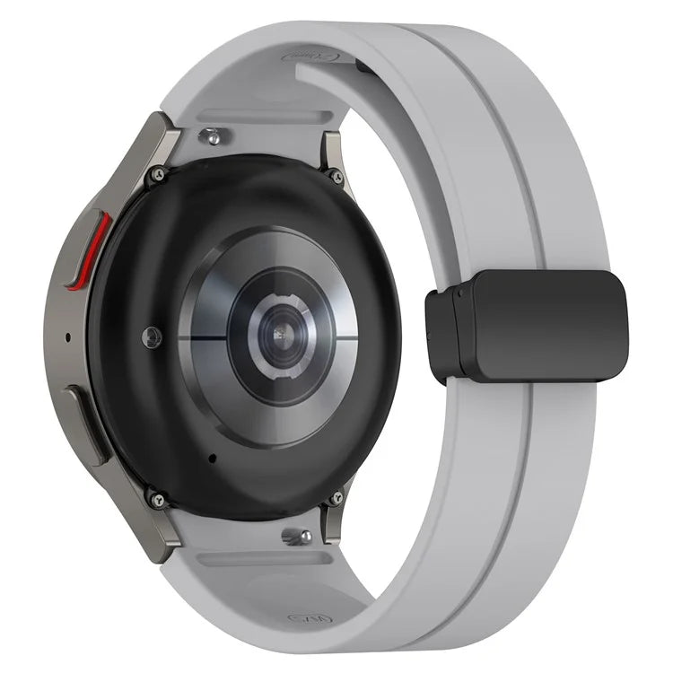 For Samsung Galaxy Watch7 40mm Replacement Band Magnetic Folding Black Buckle Silicone Strap