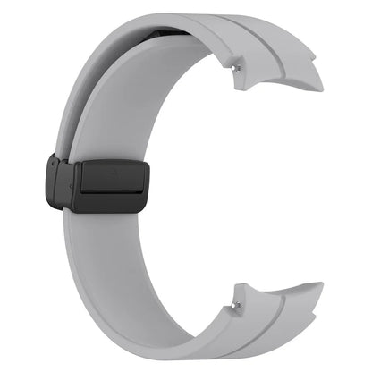 For Samsung Galaxy Watch7 40mm Replacement Band Magnetic Folding Black Buckle Silicone Strap