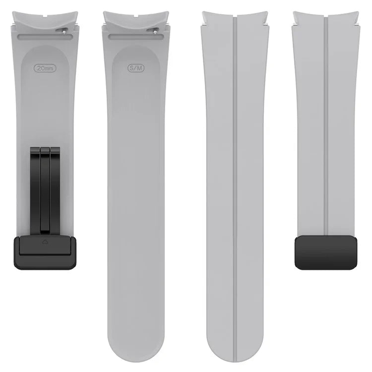 For Samsung Galaxy Watch7 40mm Replacement Band Magnetic Folding Black Buckle Silicone Strap