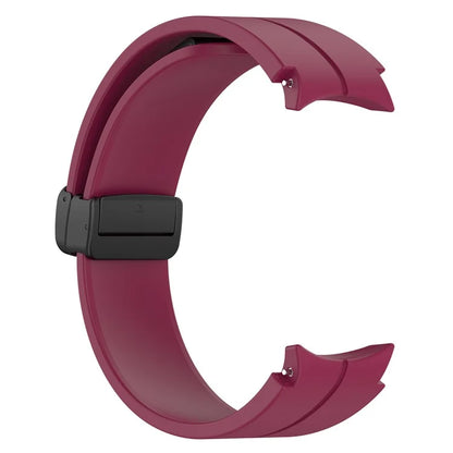 For Samsung Galaxy Watch7 40mm Replacement Band Magnetic Folding Black Buckle Silicone Strap