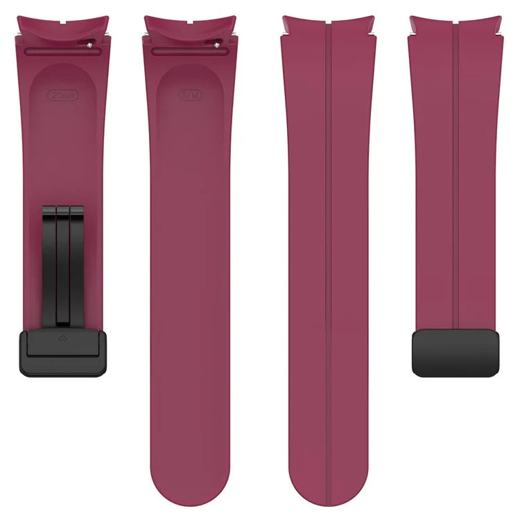 For Samsung Galaxy Watch7 40mm Replacement Band Magnetic Folding Black Buckle Silicone Strap